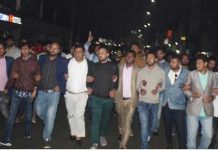 যুবদল নেতা মকসুদকে গ্রেফতারের প্রতিবাদে ছাত্রদলের বিক্ষোভ মিছিল